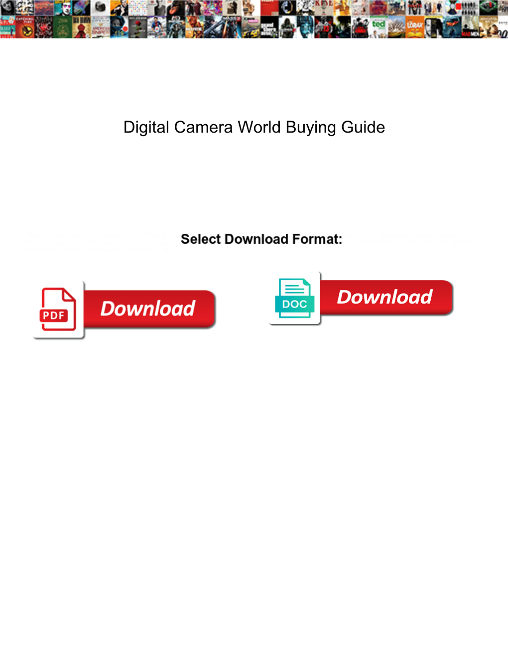 Digital Camera World Buying Guide