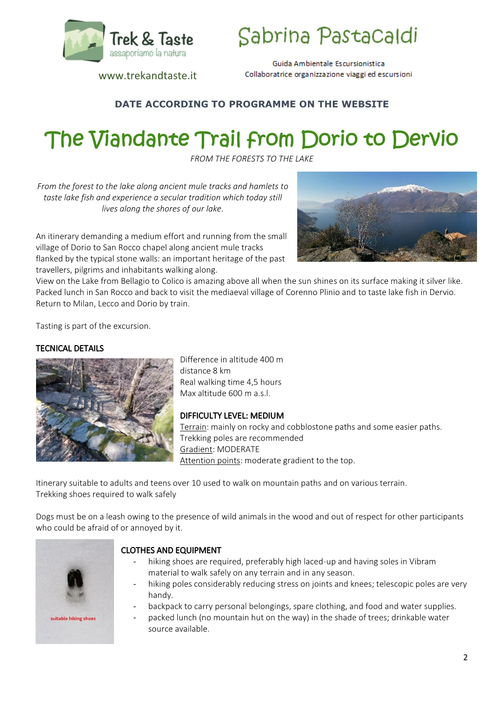 The Viandante Trail from Dorio to Dervio from the FORESTS to the LAKE