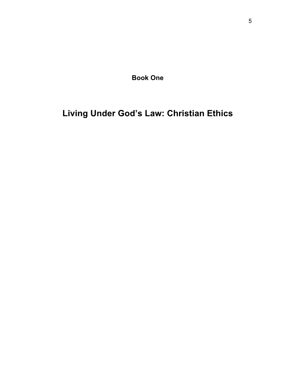 Christian Ethics