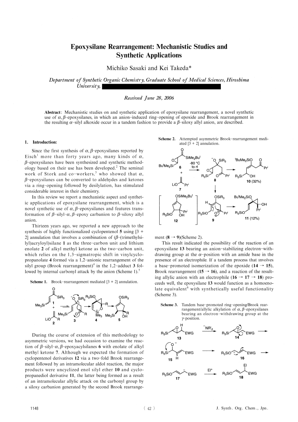 Epoxysilane Rearrangement: Mechanistic Studies and Synthetic Applications