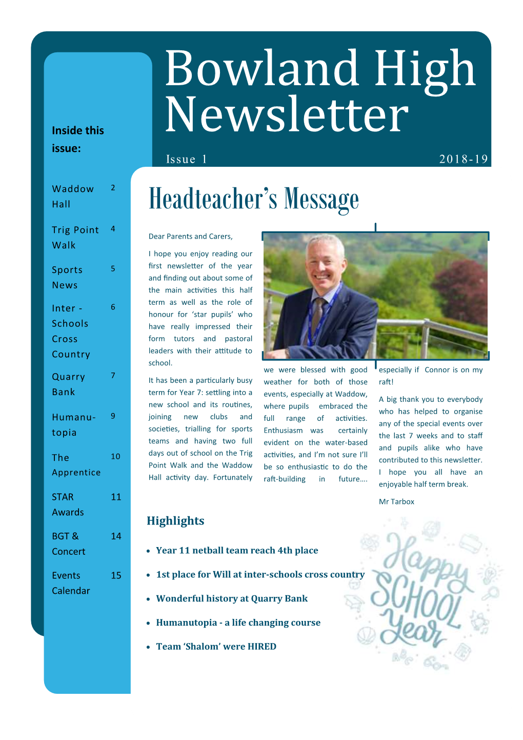 Bowland High Newsletter
