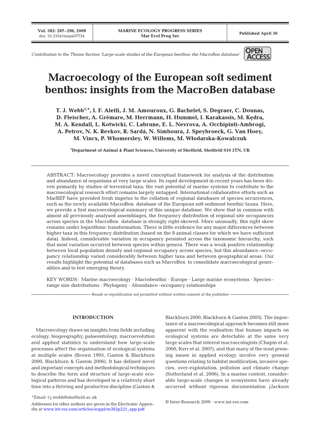 Macroecology of the European Soft Sediment Benthos: Insights from the Macroben Database