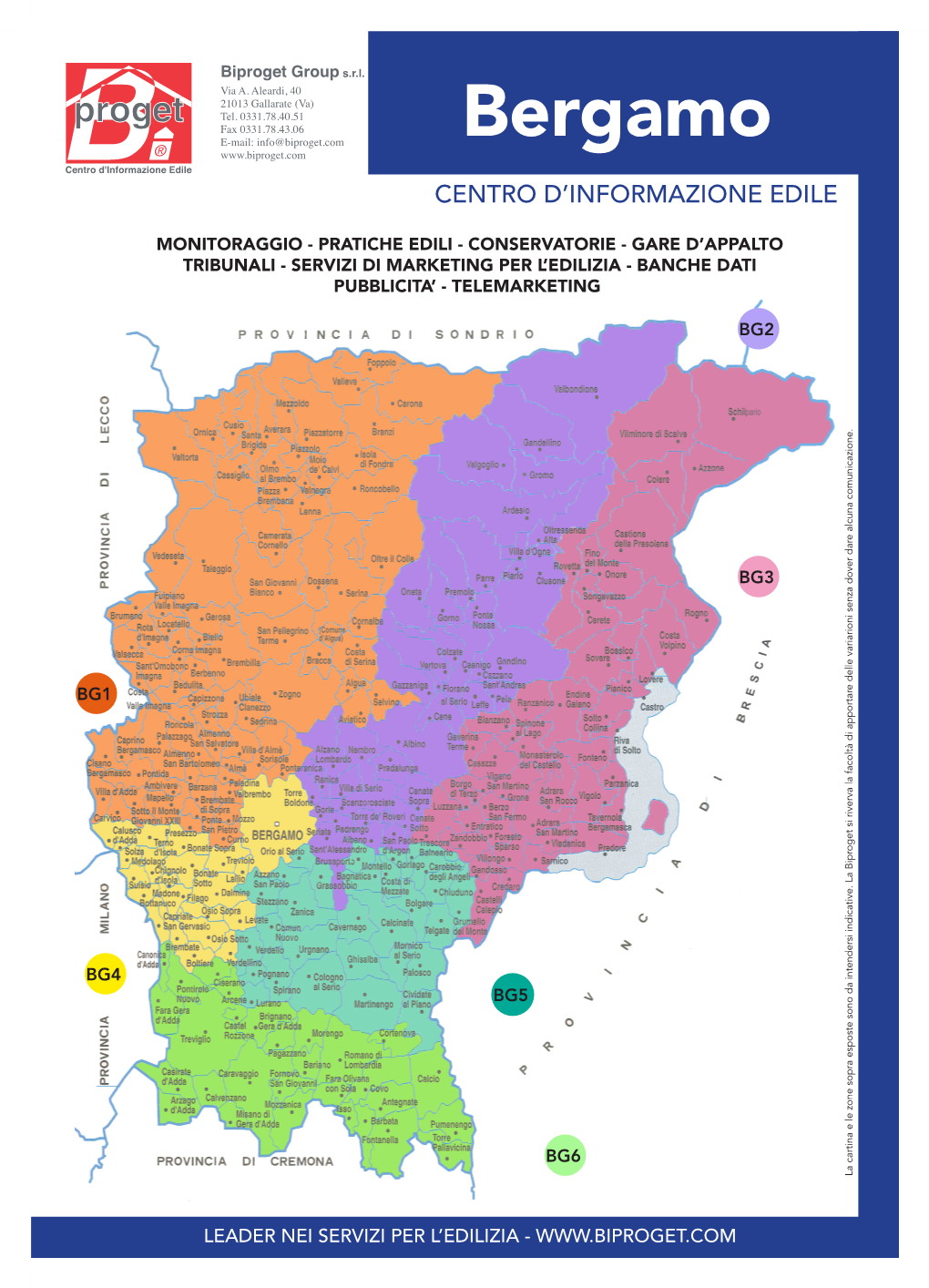 Mappa Cartina Provincia Bergamo Con Azzonamenti