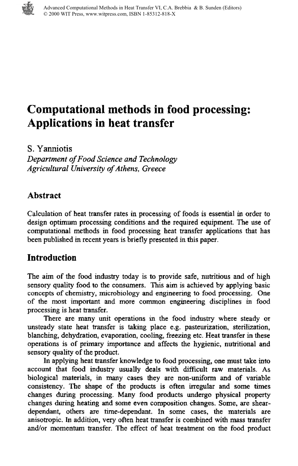 Computational Methods in Food Processing
