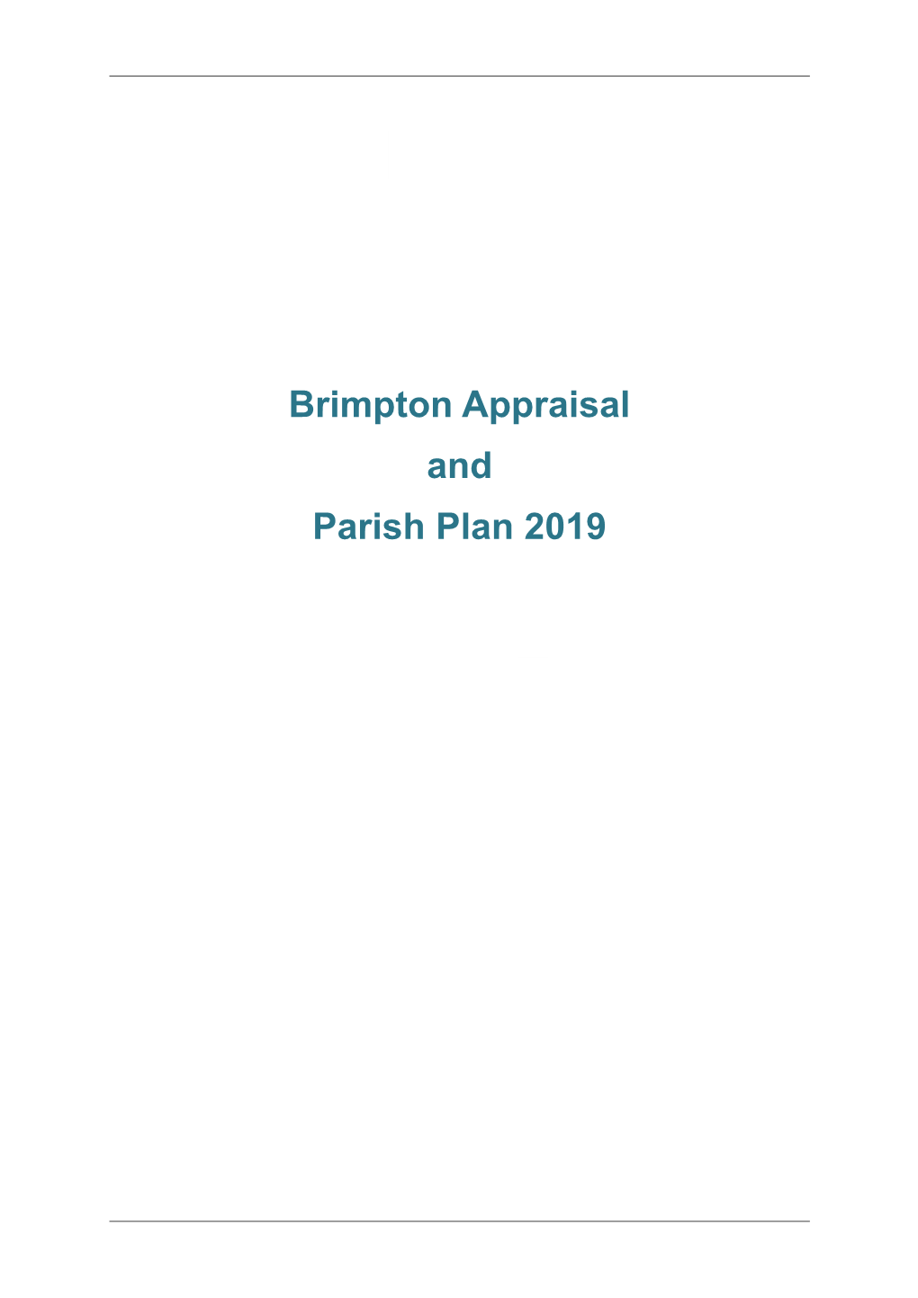 Brimpton Appraisal and Parish Plan 2019