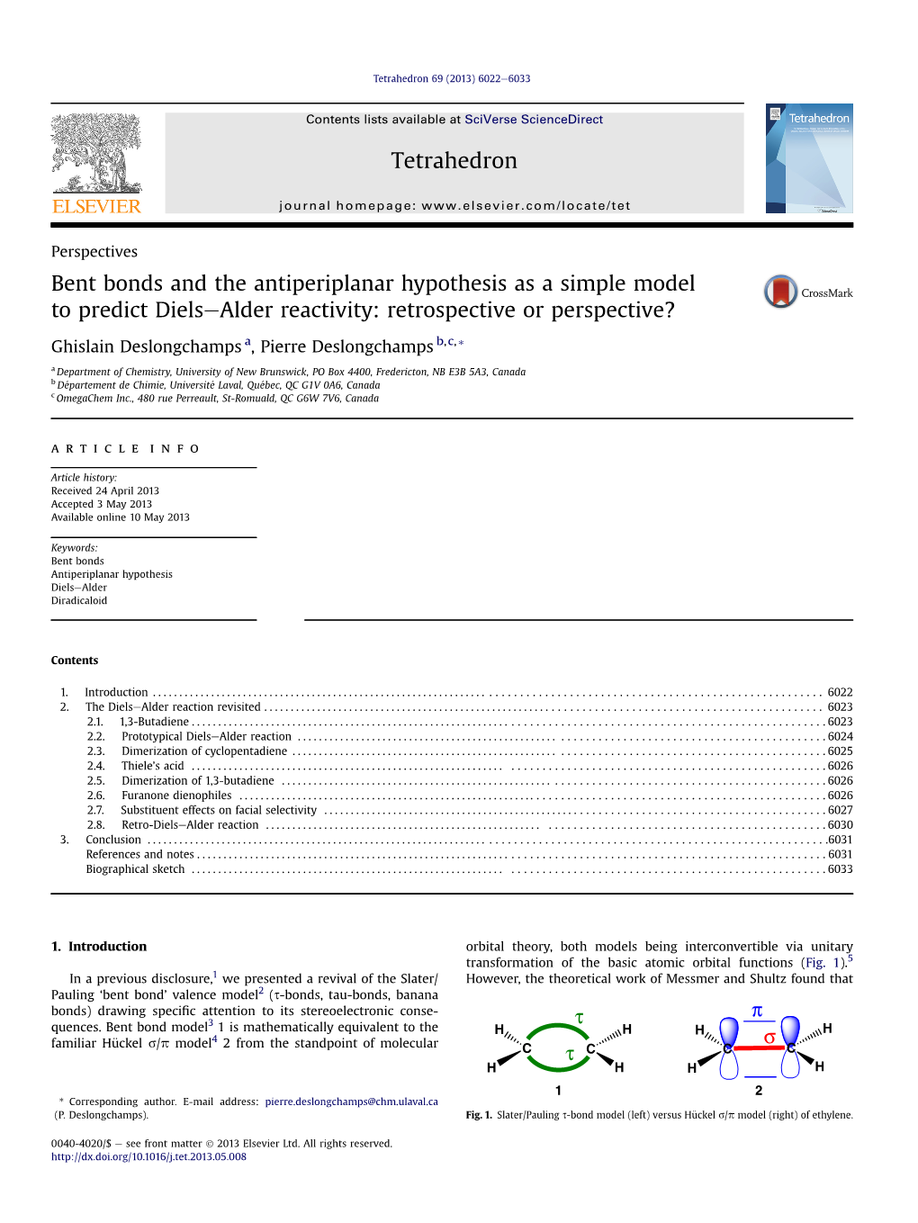 Bent Bonds and the Antiperiplanar Hypothesis As a Simple Model to Predict Dielsealder Reactivity: Retrospective Or Perspective?