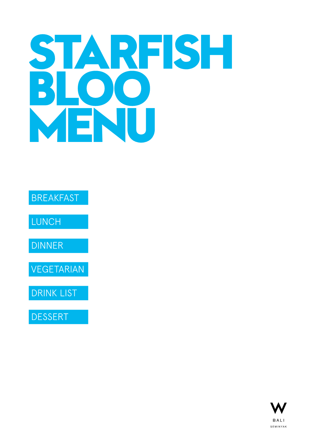 Starfish Bloo Menu Starfish Bloo Breakfast Menu