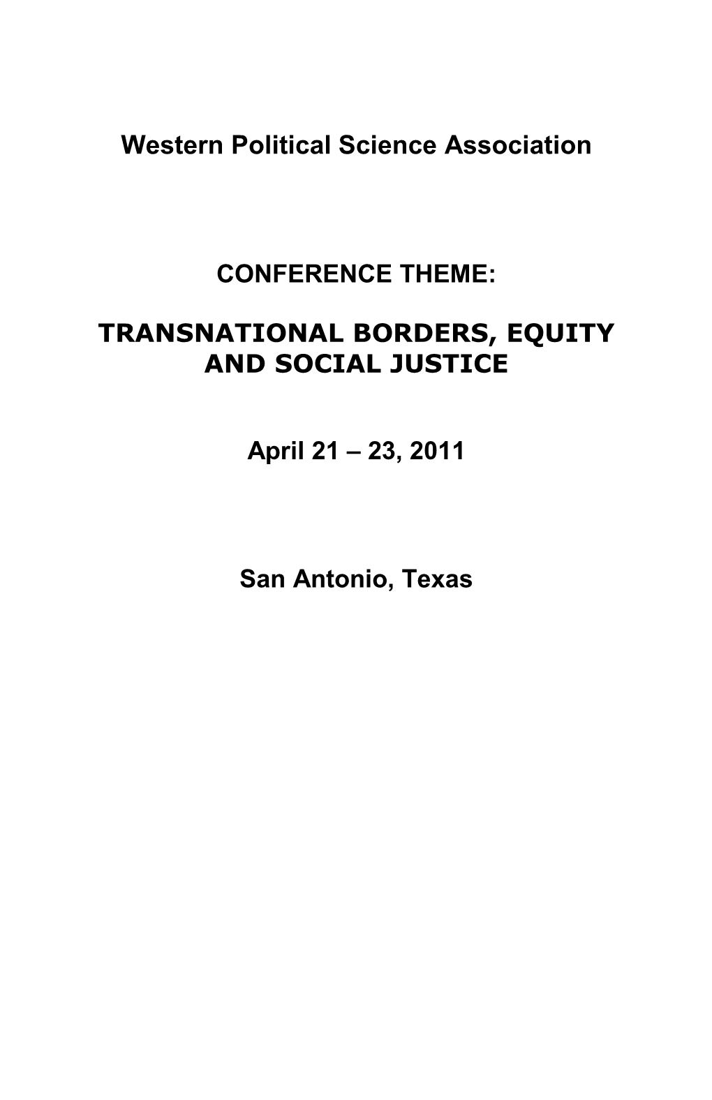 2011 San Antonio Meeting