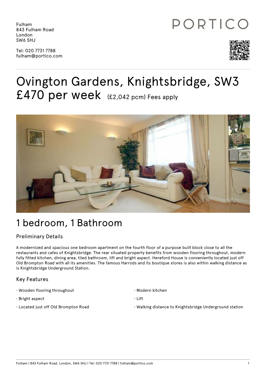 Ovington Gardens, Knightsbridge, SW3