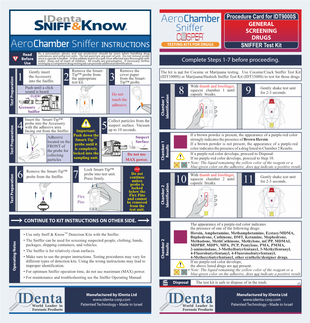 A4-ENG-INS-IDT9000S-General Screening Drugs-V2-30 Drug List.Cdr