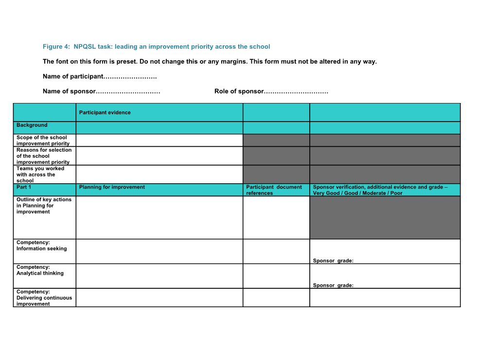 Figure 4: NPQSL Task: Leading an Improvement Priority Across the School