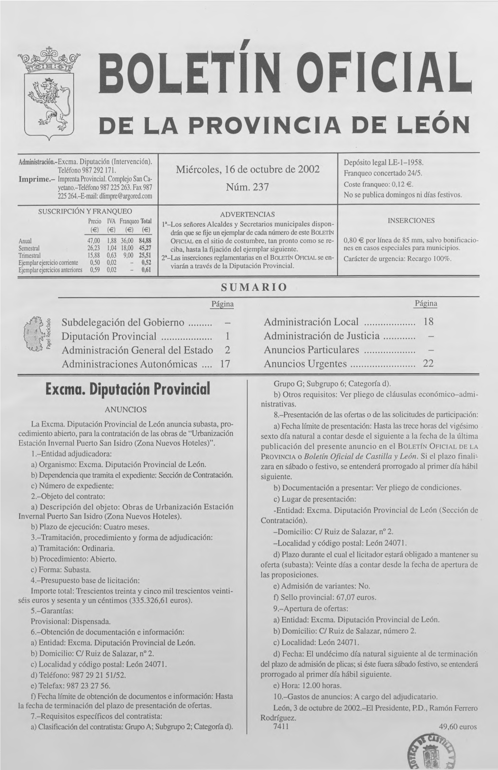 Boletin Oficial De La Provincia De León