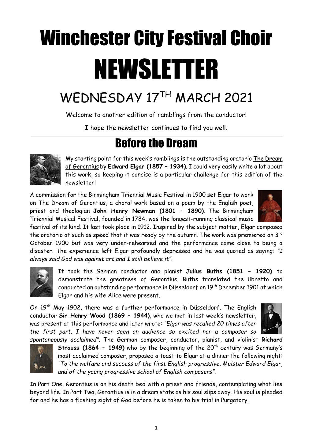 Newsletter Wednesday 17Th March 2021