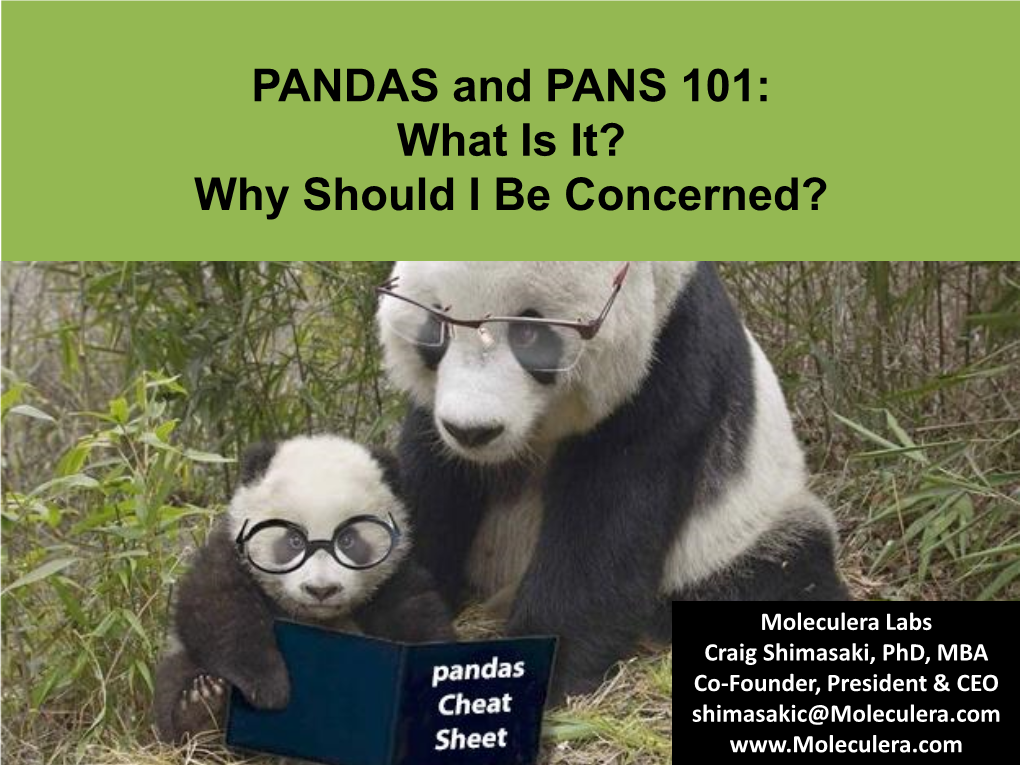 PANDAS and PANS 101: What Is It? Why Should I Be Concerned?