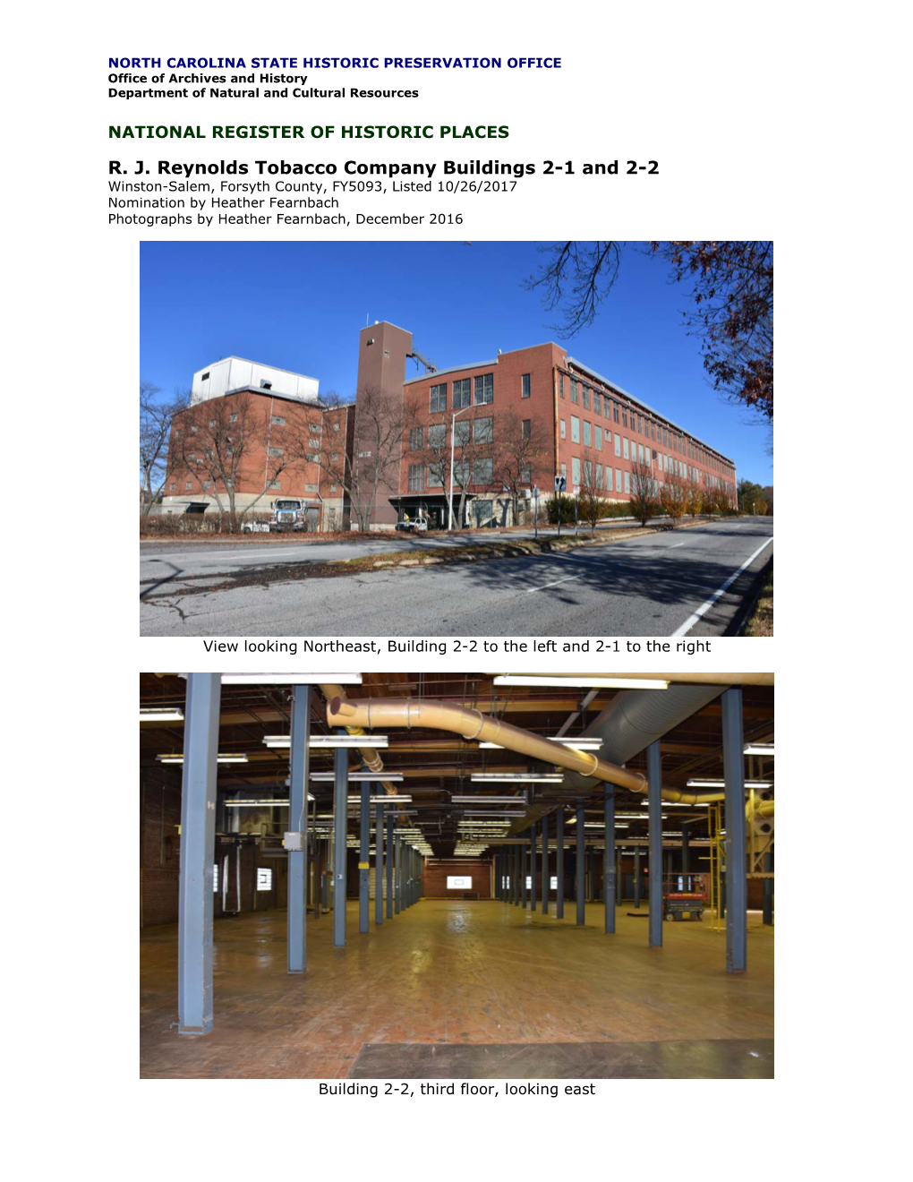 R. J. Reynolds Tobacco Company Buildings 2-1 And