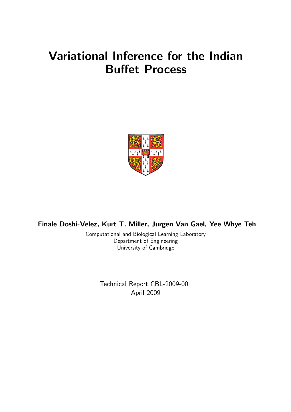 Variational Inference for the Indian Buffet Process