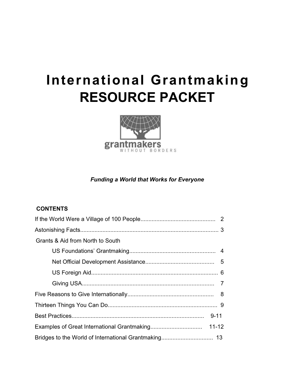 International Grantmaking