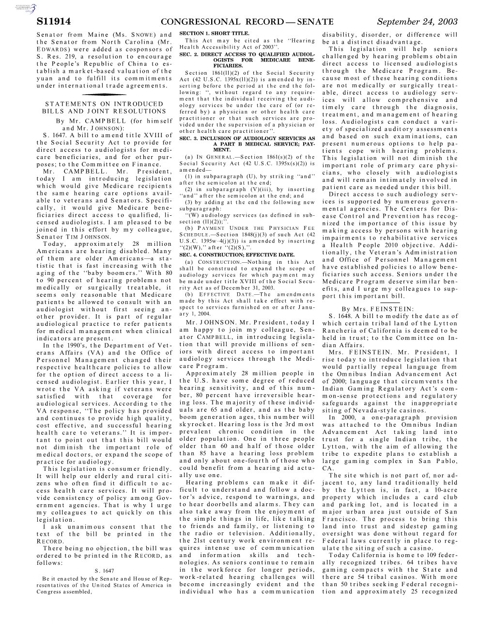 Congressional Record—Senate S11914