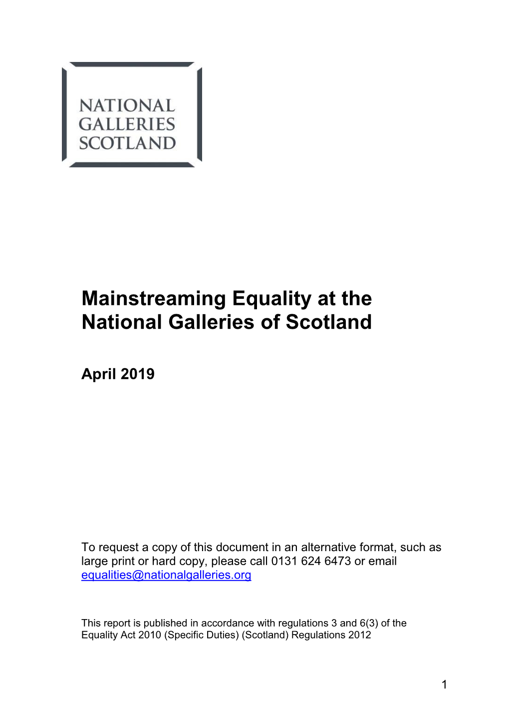 Mainstreaming Equality at the National Galleries of Scotland