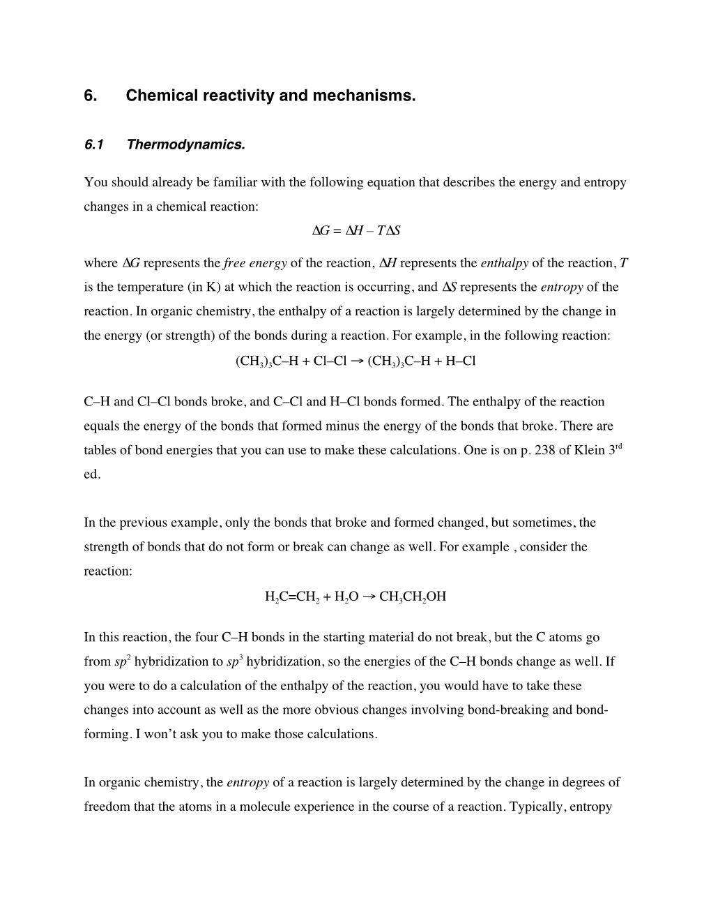 Klein 6 Thermo-Kinetics