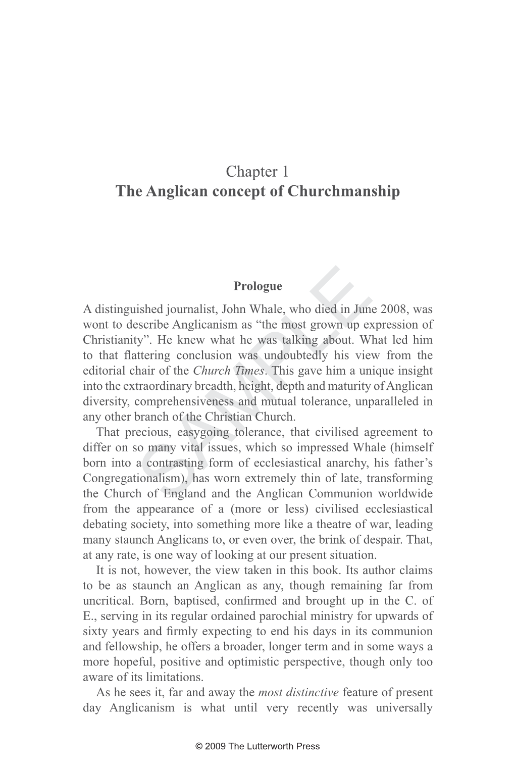 The Anglican Concept of Churchmanship