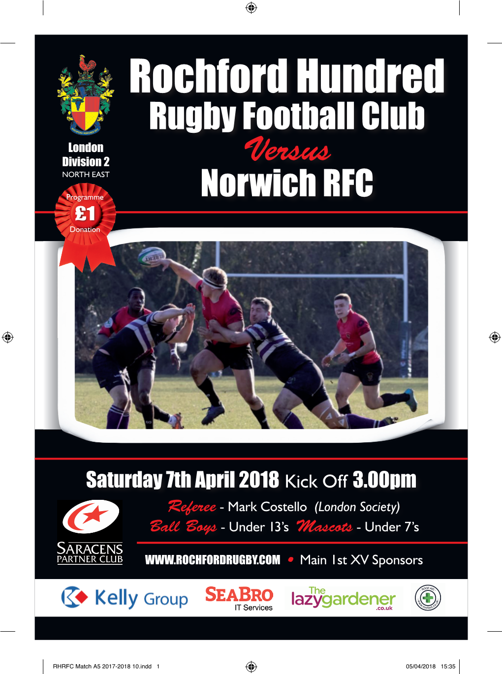 Rochford Hundred Rugby Football Club London Division 2 Versus North East