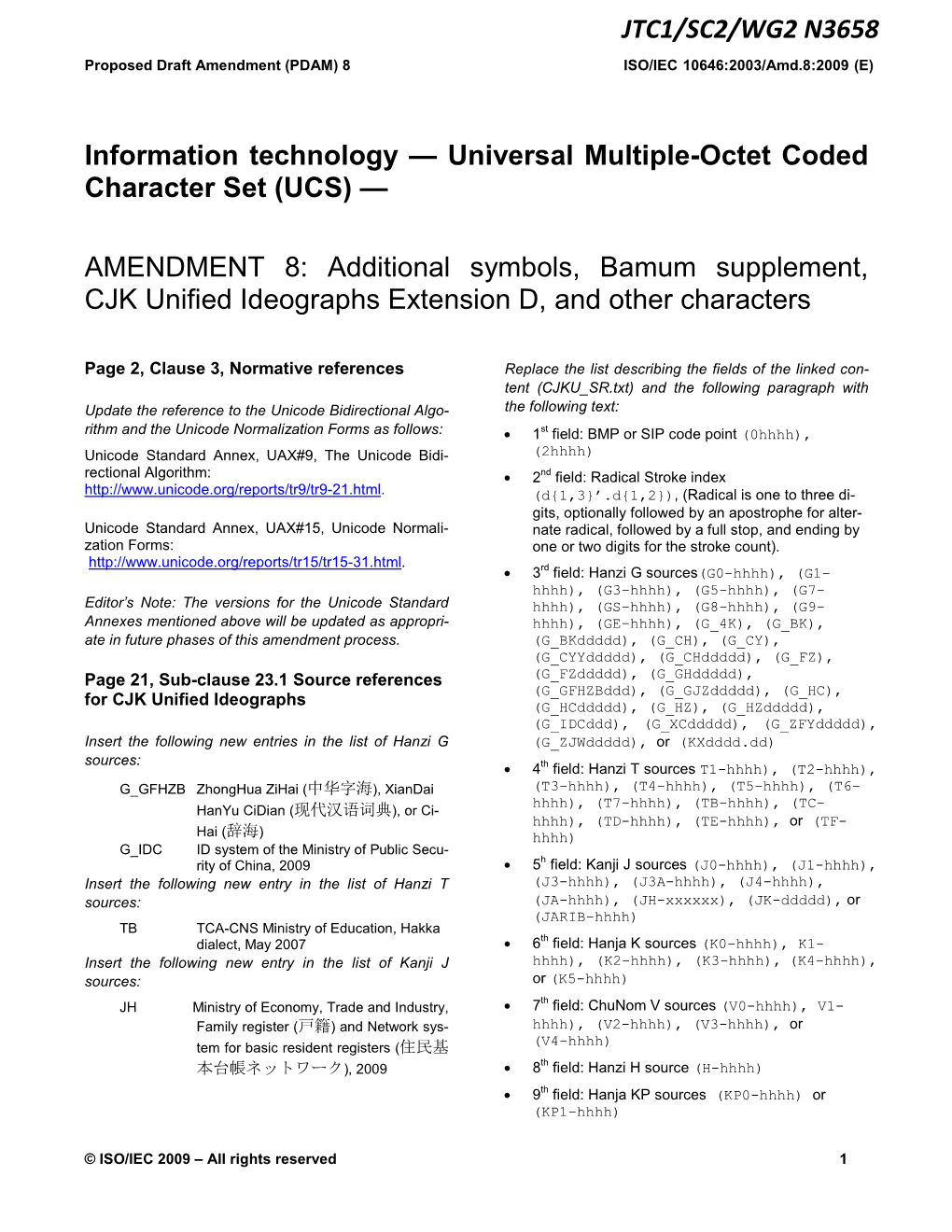 ISO/IEC International Standard 10646-1