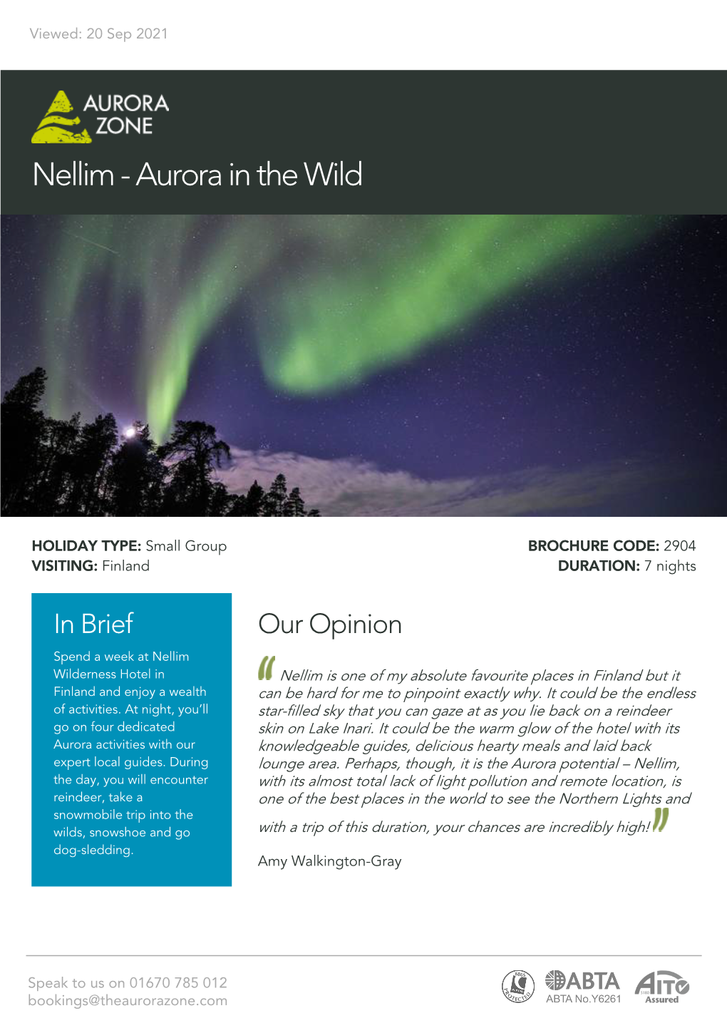 Nellim - Aurora in the Wild