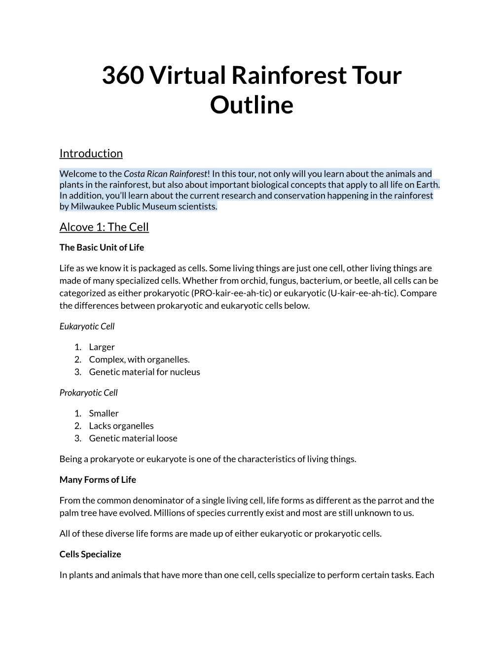 Rainforest 360 Virtual Tour Script for Upload with Edits