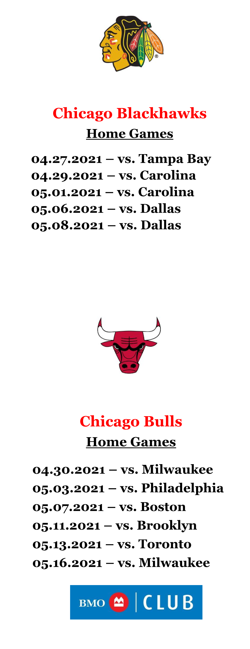 Chicago Blackhawks Chicago Bulls