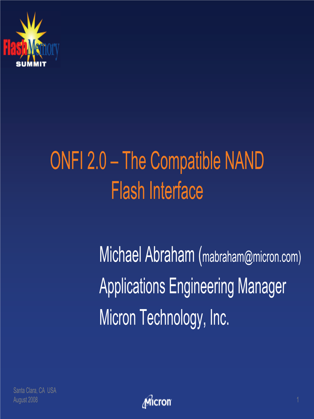 ONFI 2.0 — the Compatible NAND Flash Interface