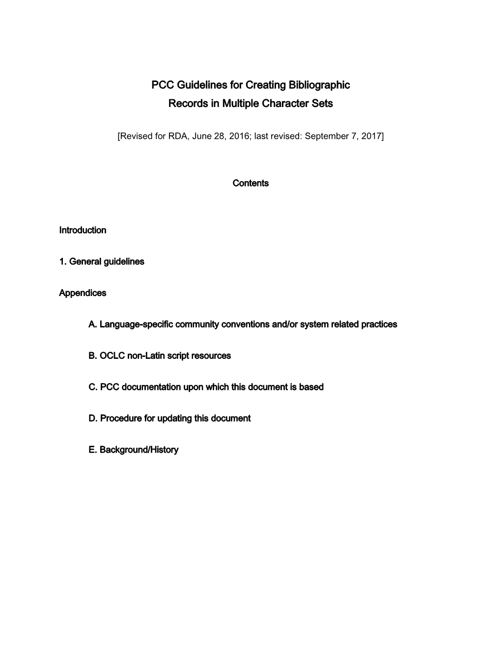 PCC Guidelines for Creating Bibliographic Records in Multiple Character Sets