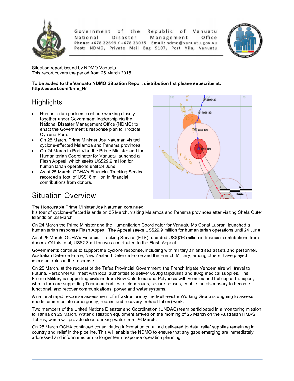 Vanuatu Sitrep 11 25 March 2015.Pdf