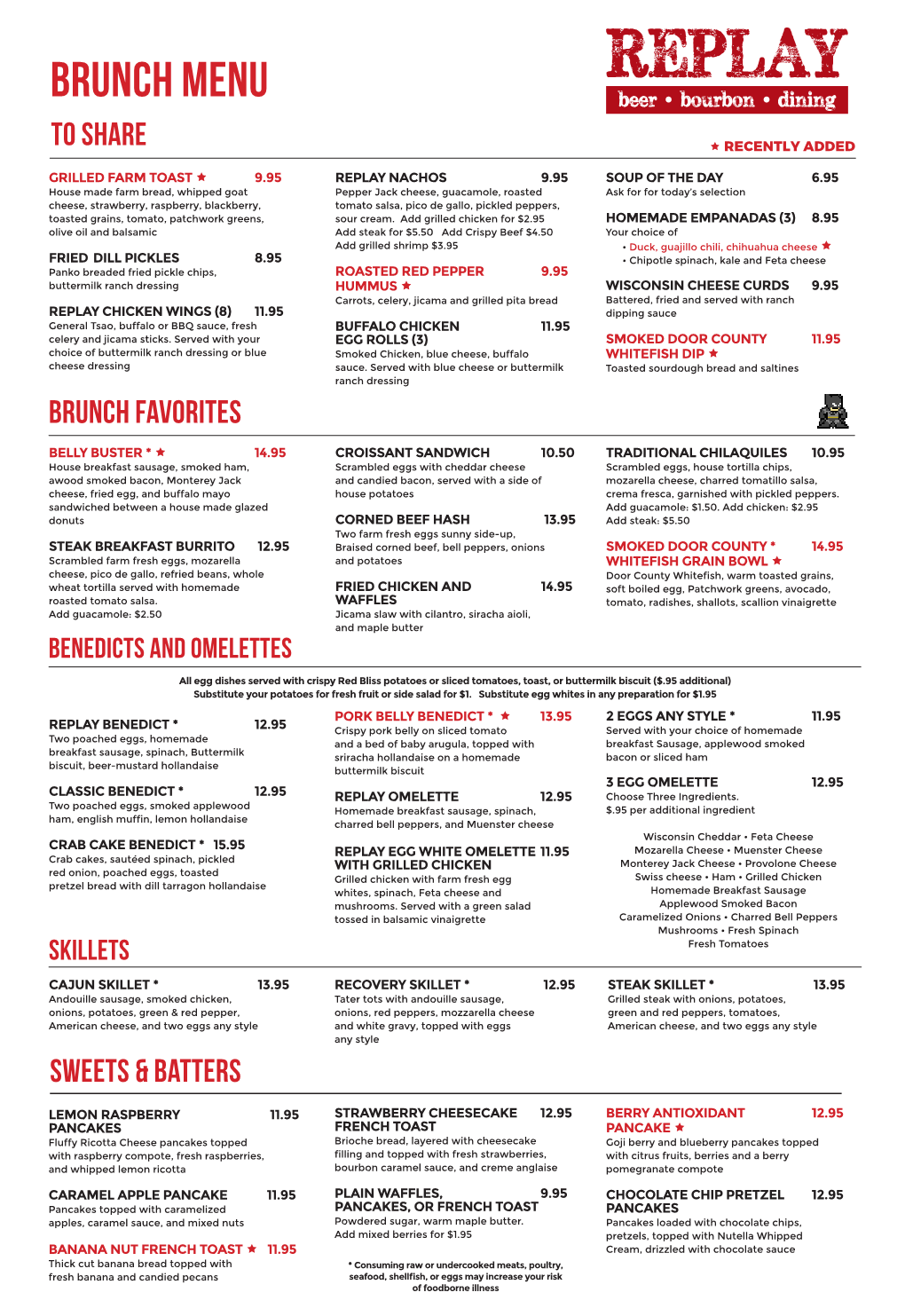 Brunch Menu to Share Ê RECENTLY ADDED