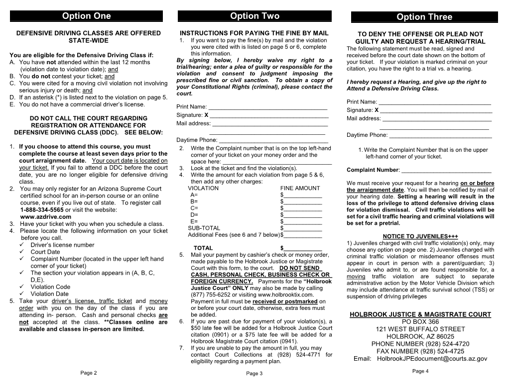 Holbrook Magistrate Court Citation (0941)