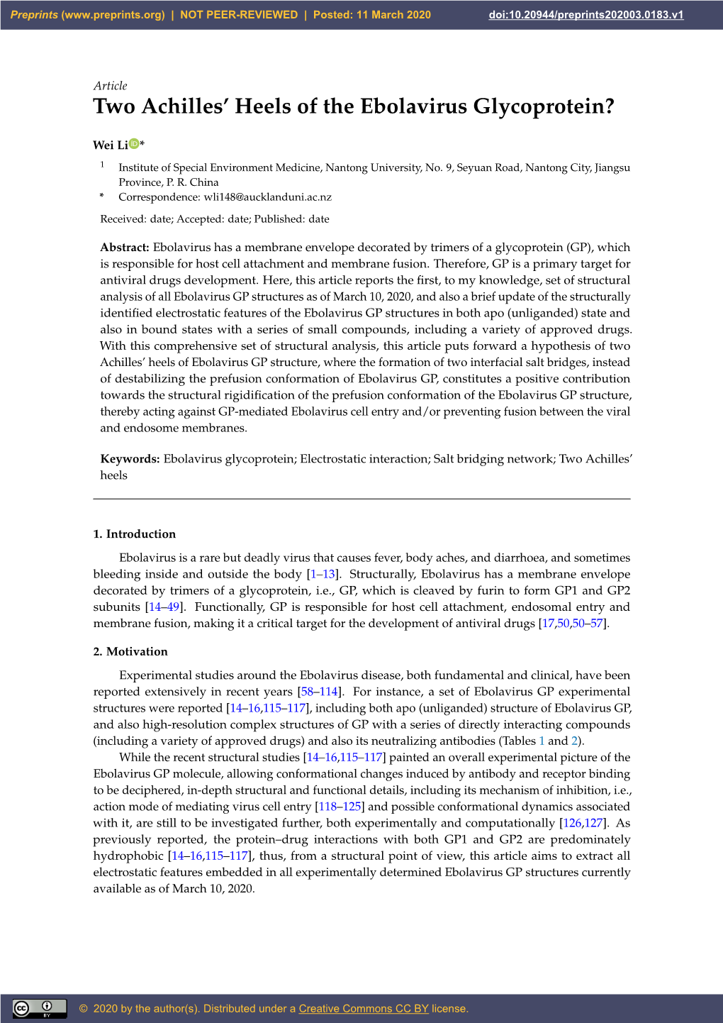 Two Achilles' Heels of the Ebolavirus Glycoprotein?