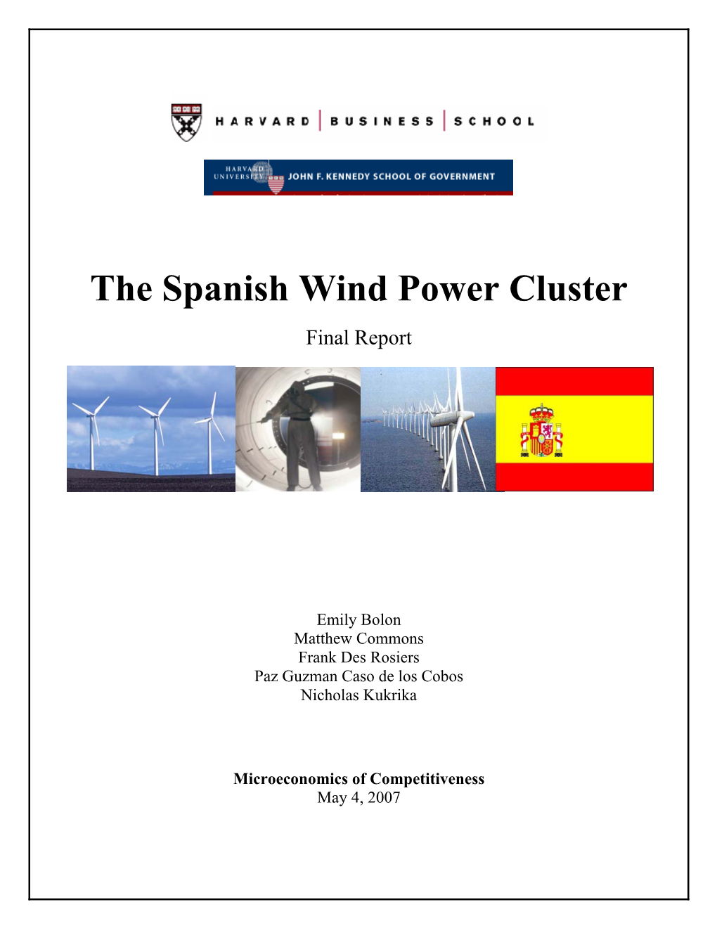 The Spanish Wind Power Cluster (Pdf)