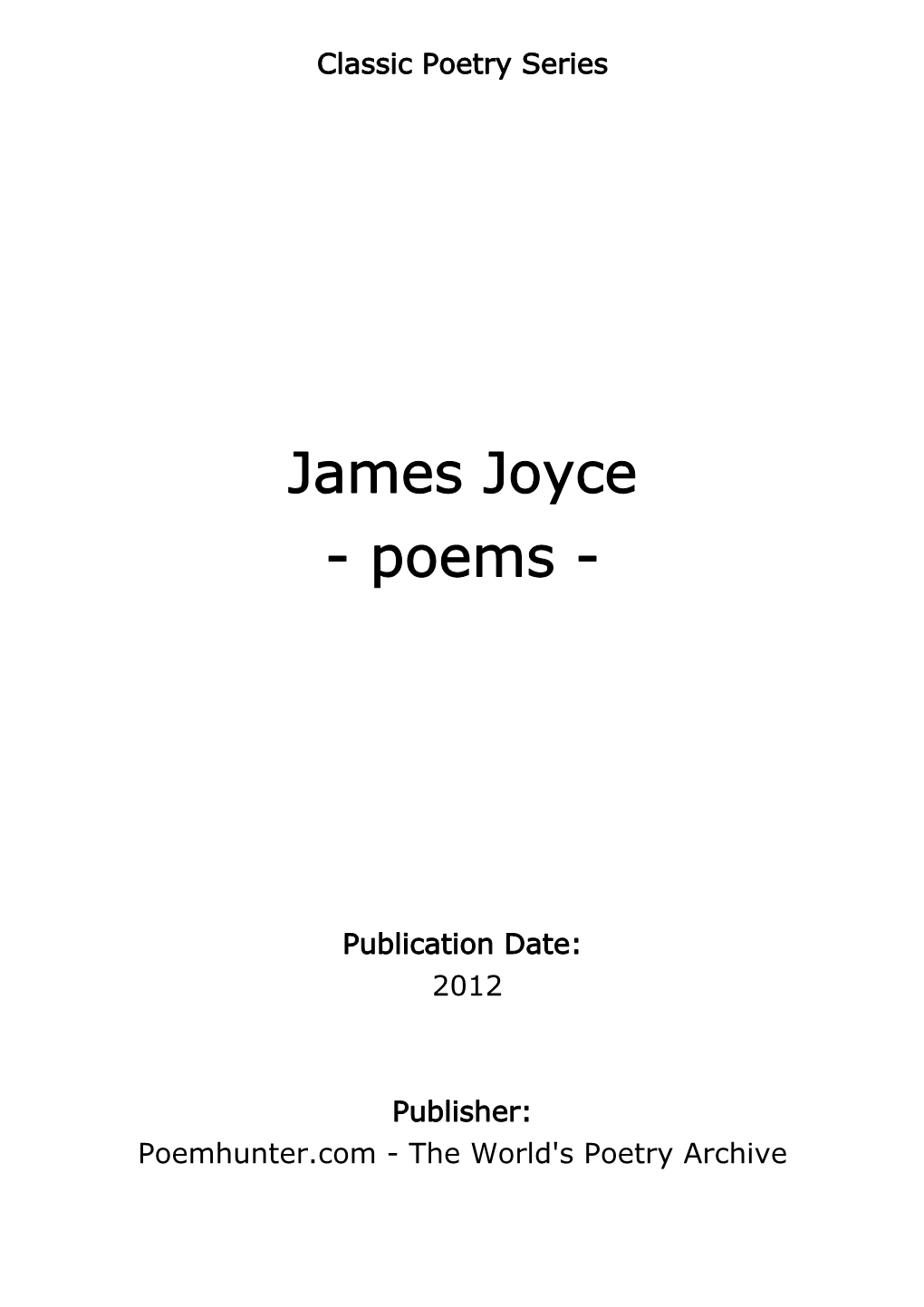 James Joyce - Poems