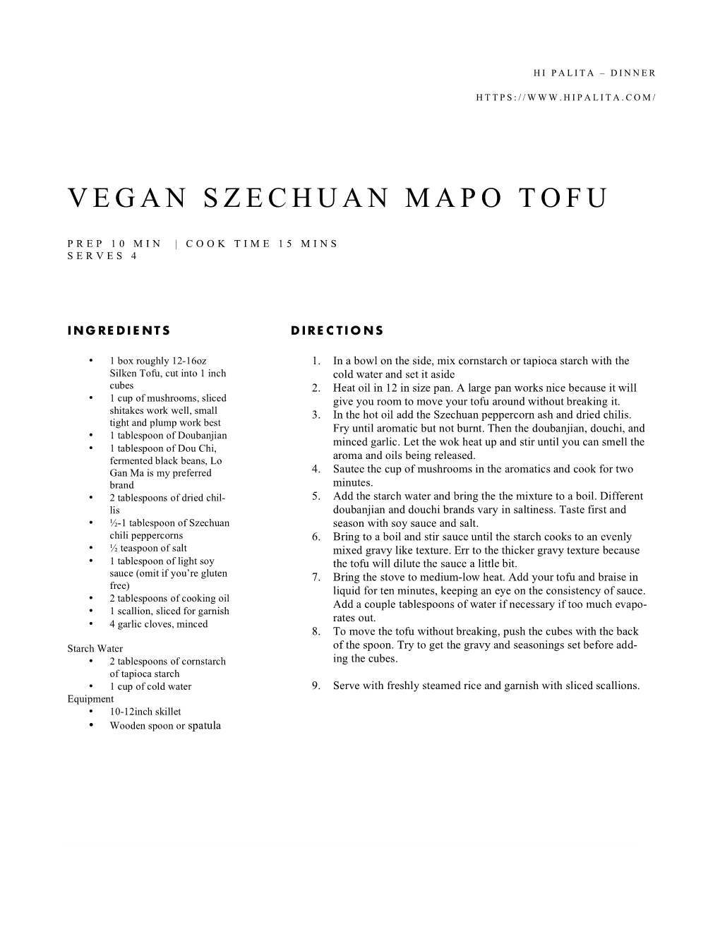 Vegan Szechuan Mapo Tofu