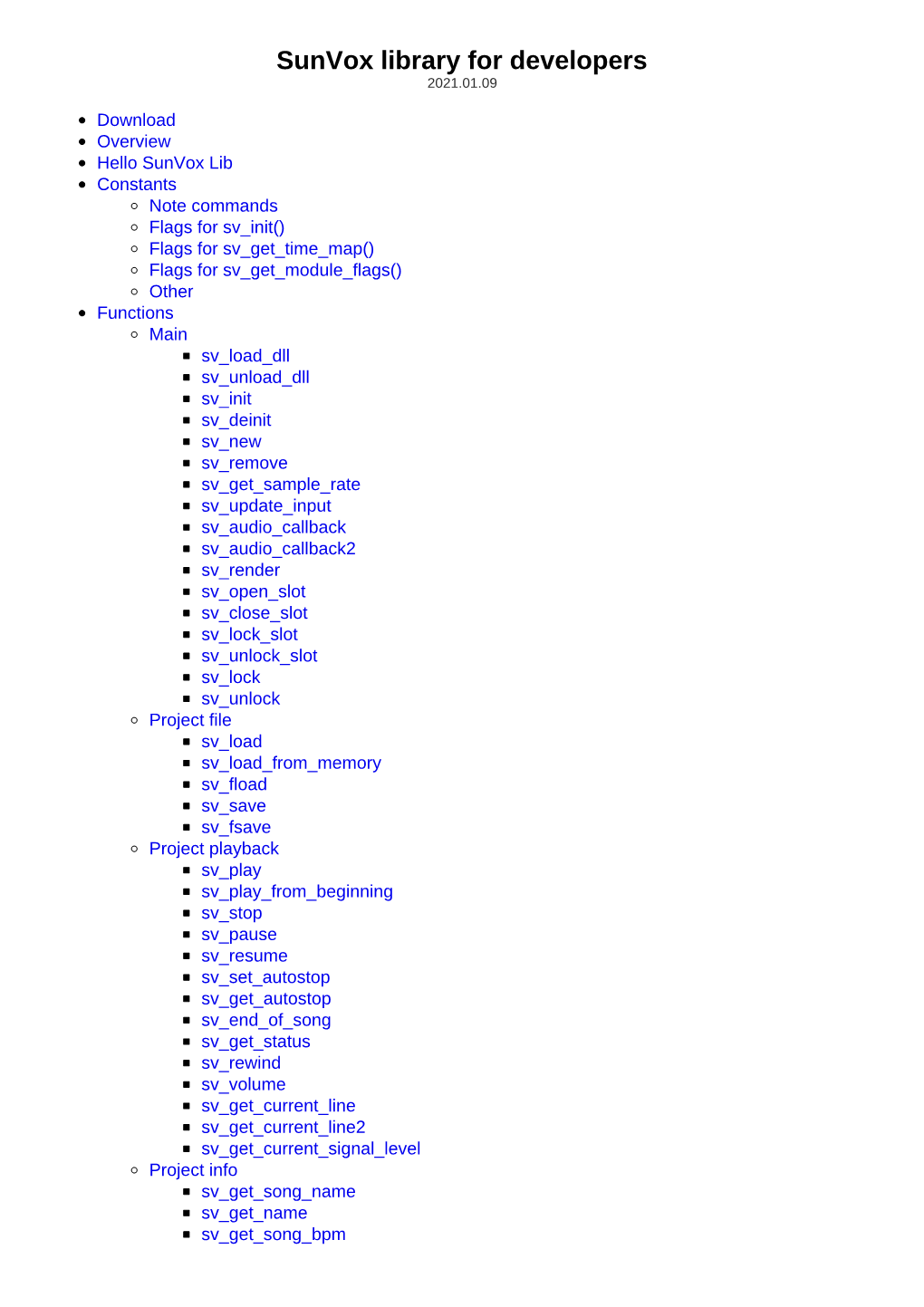 Sunvox Library for Developers 2021.01.09