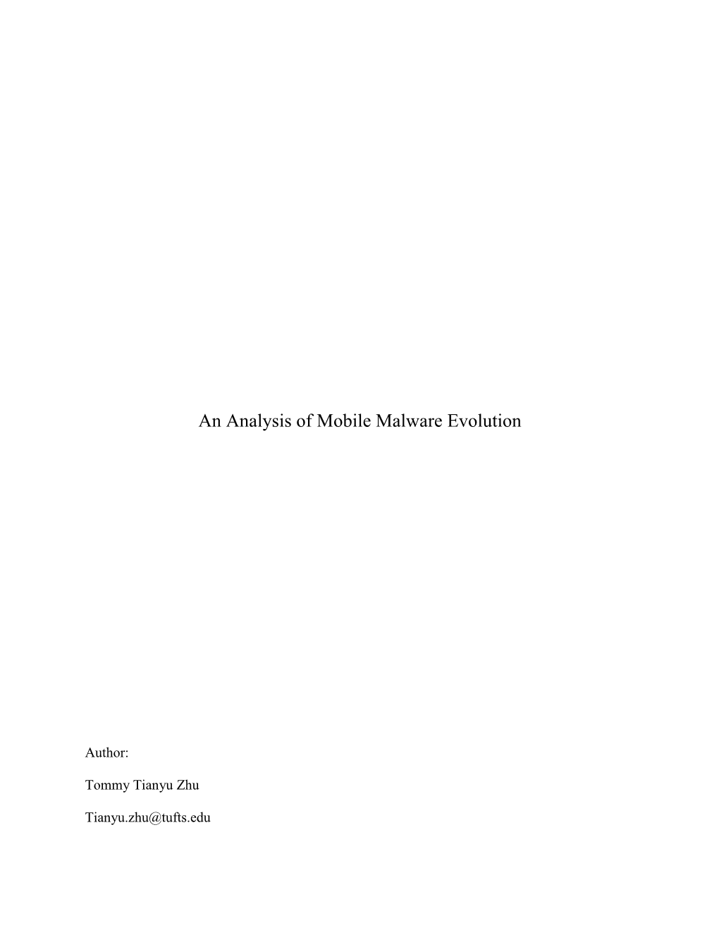 An Analysis of Mobile Malware Evolution