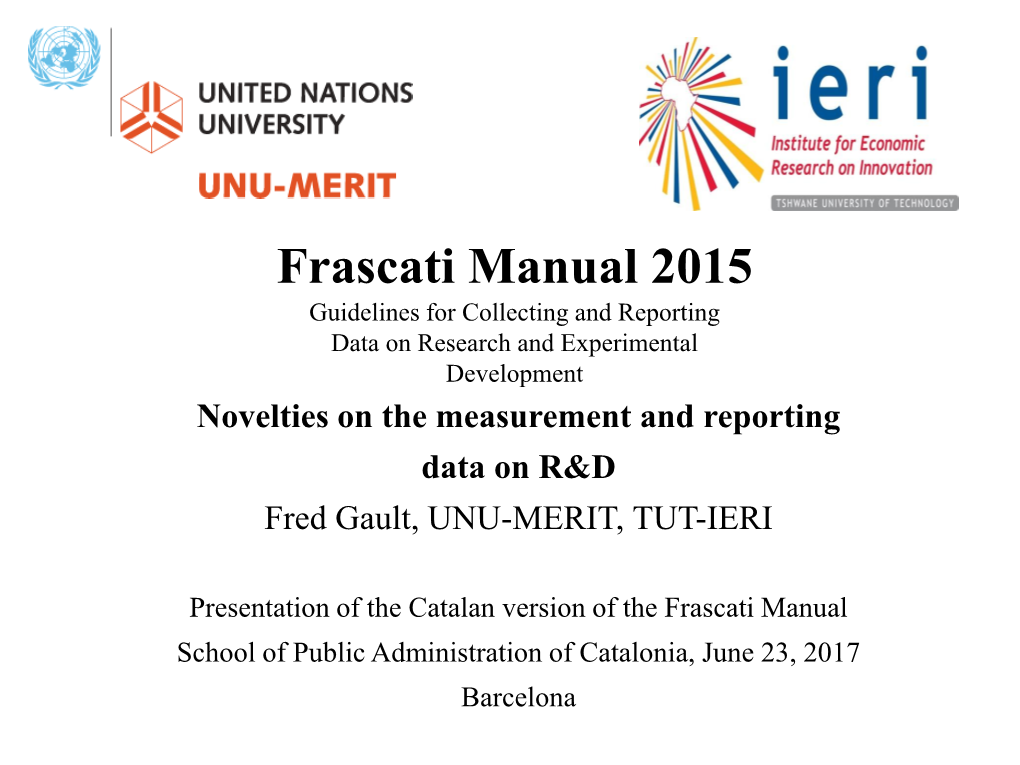 Frascati Manual 2015