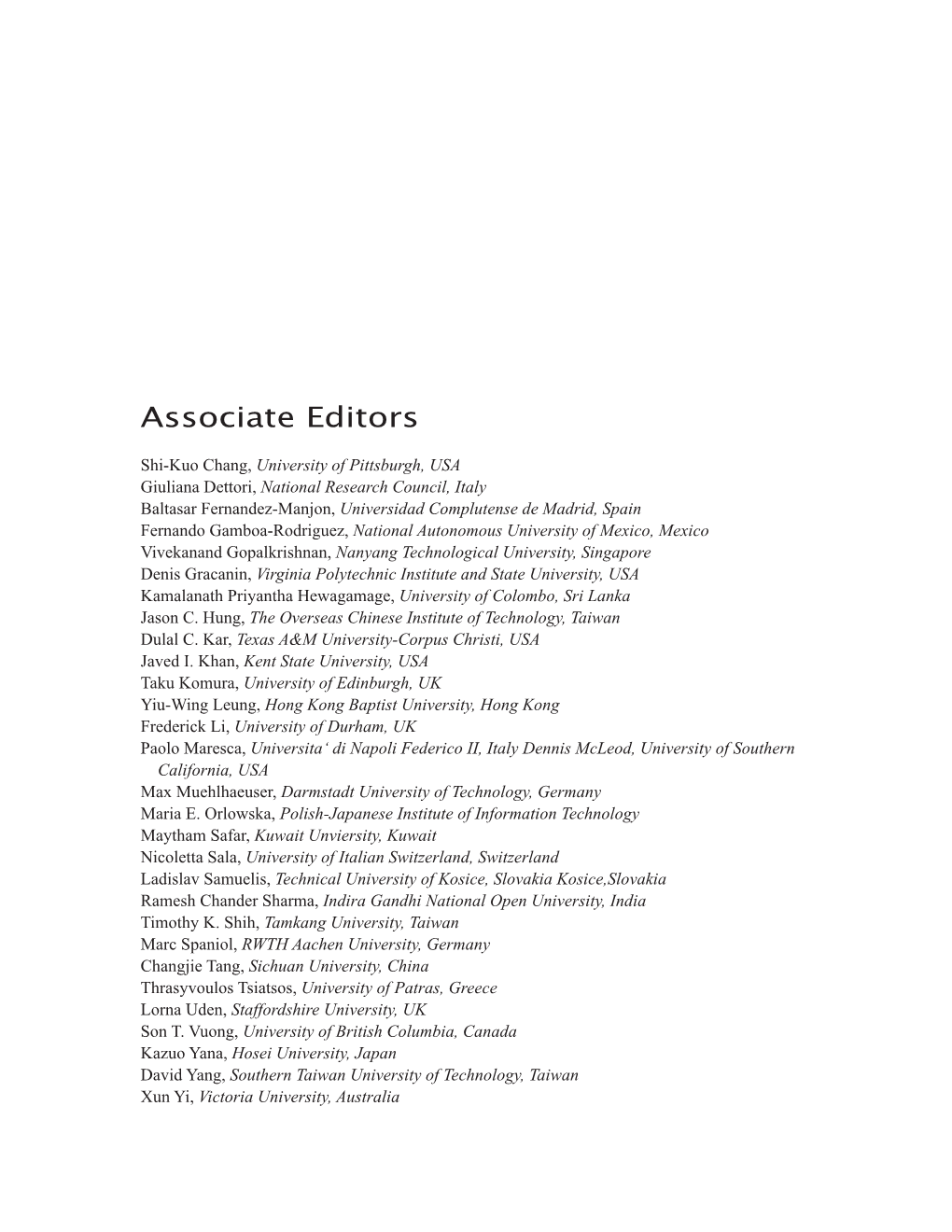 Associate Editors