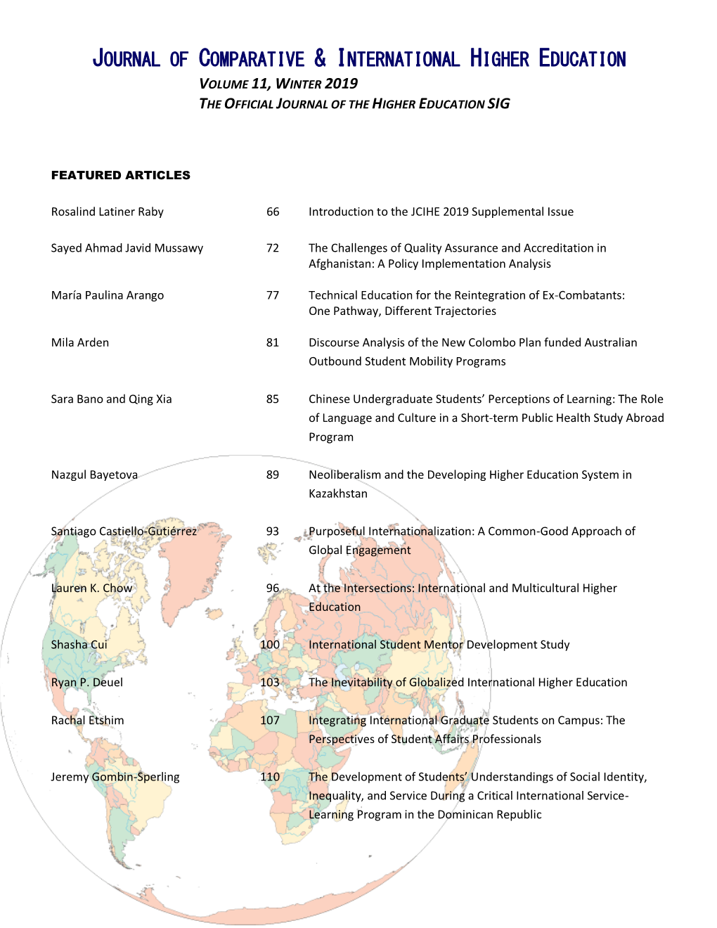 Journal of Comparative & International Higher Education