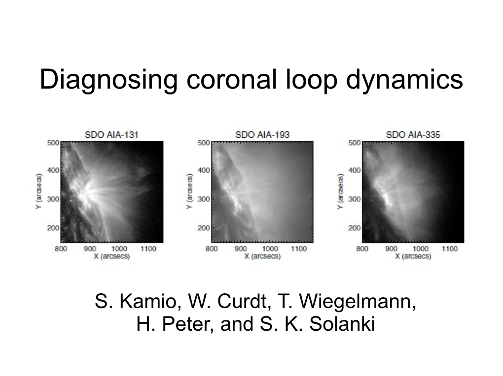 Diagnosing Coronal Loop Dynamics