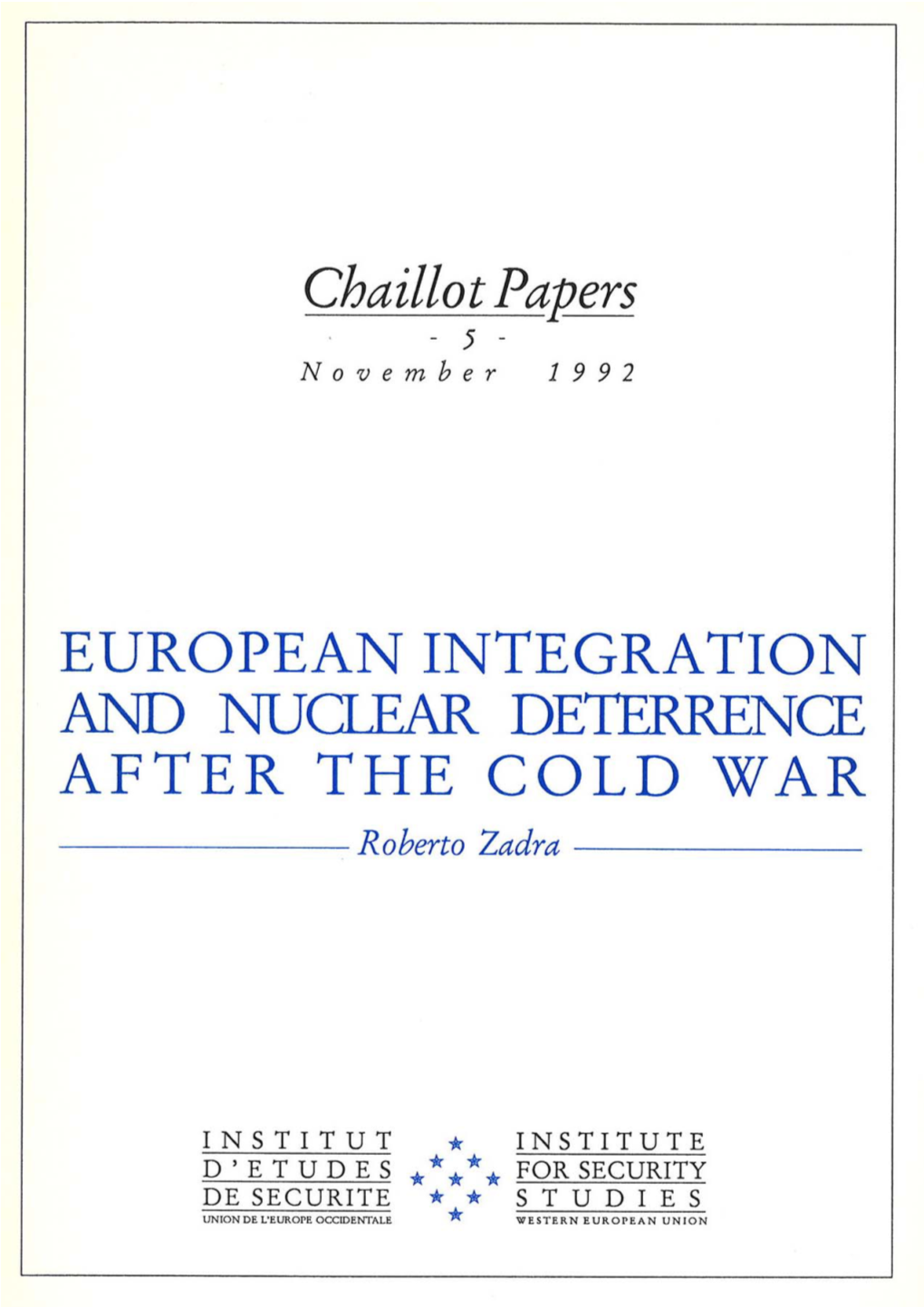 European Integration and Nuclear Deterrence After the Cold War