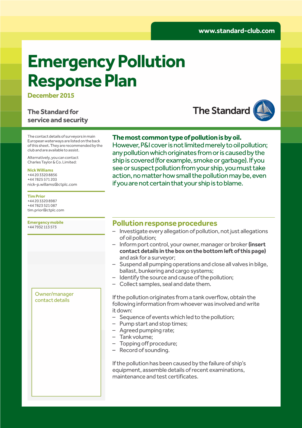 Emergency Pollution Response Plan December 2015