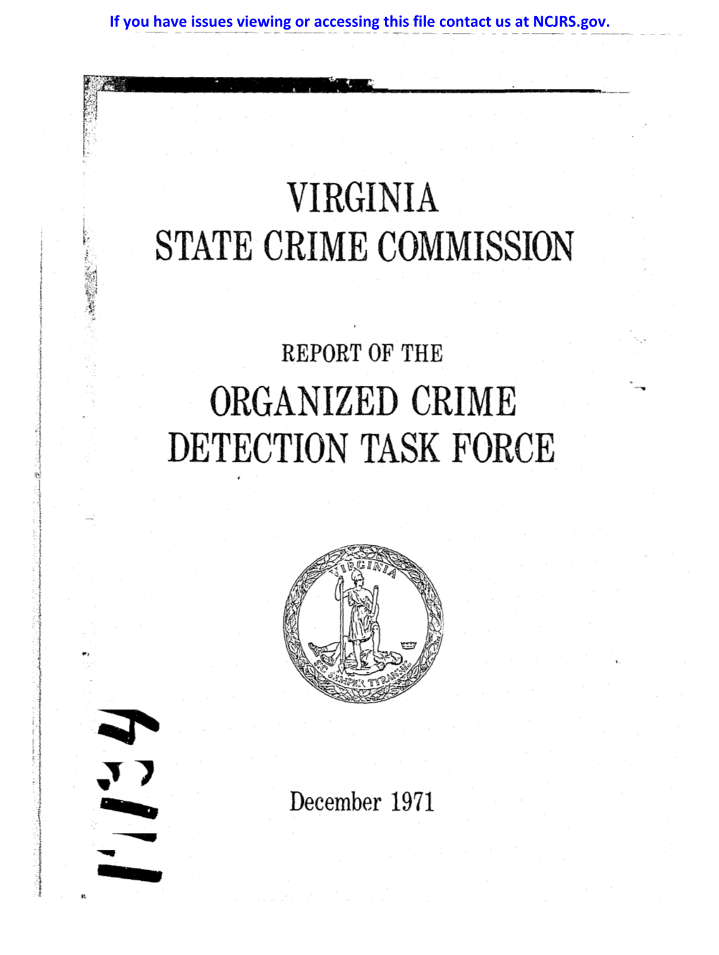 Virginia State Crime Commission Organized Crime