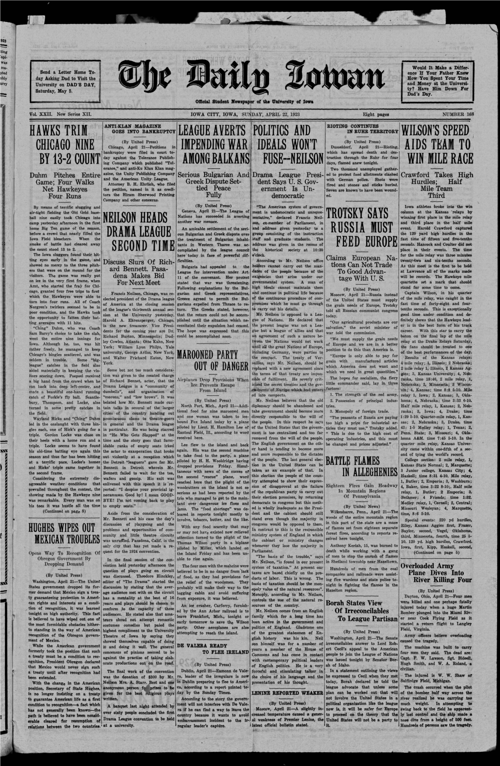 Daily Iowan (Iowa City, Iowa), 1923-04-22