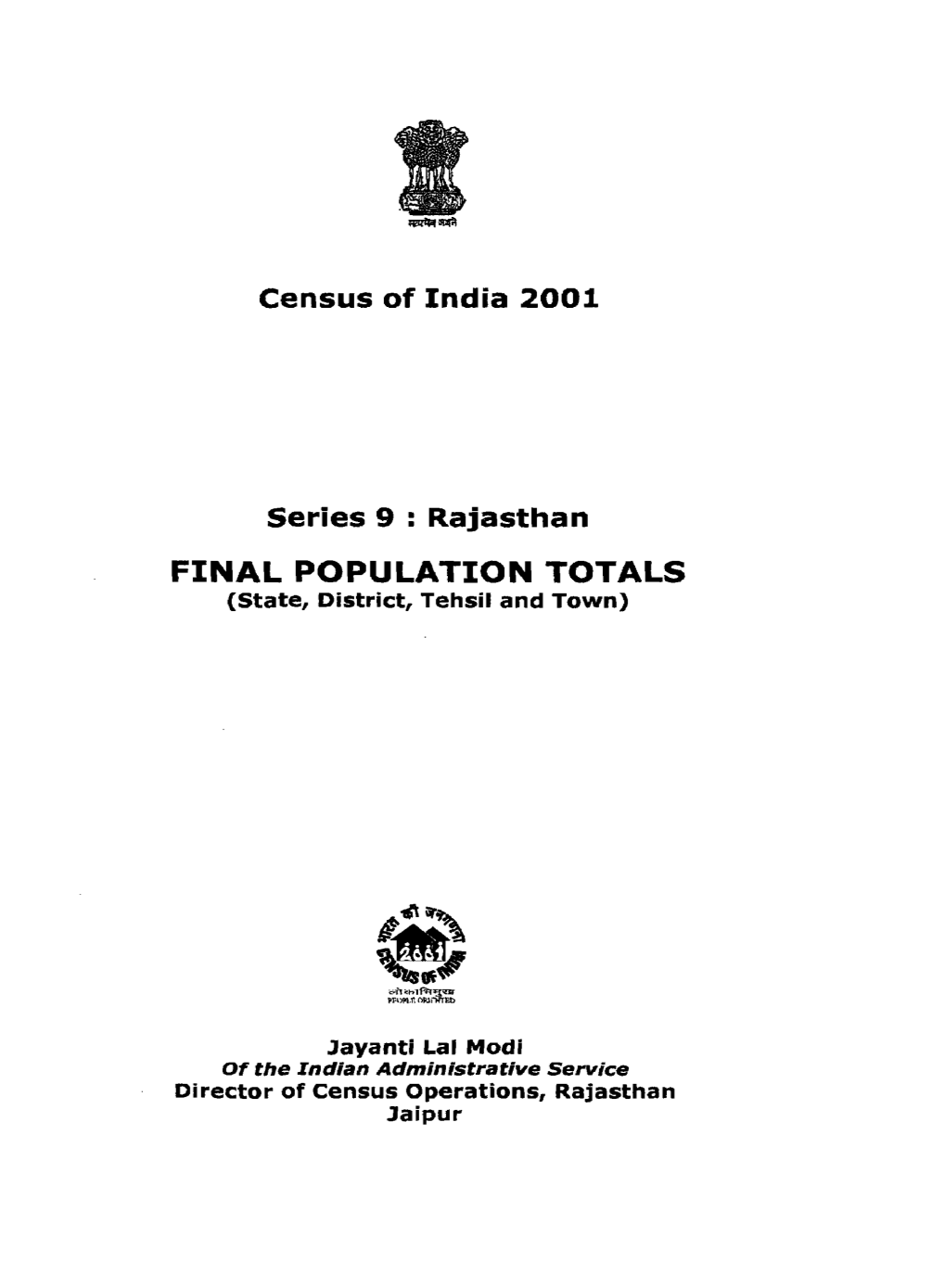 Final Population Totals, Series-9